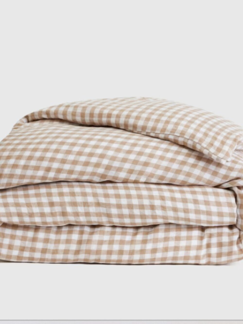 Quince European Linen Duvet Cover ONLY Cafe Gingham F/Q NEW